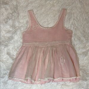 Vintage Baby Dress Pink Gingham Size 9-12 months see photos for details